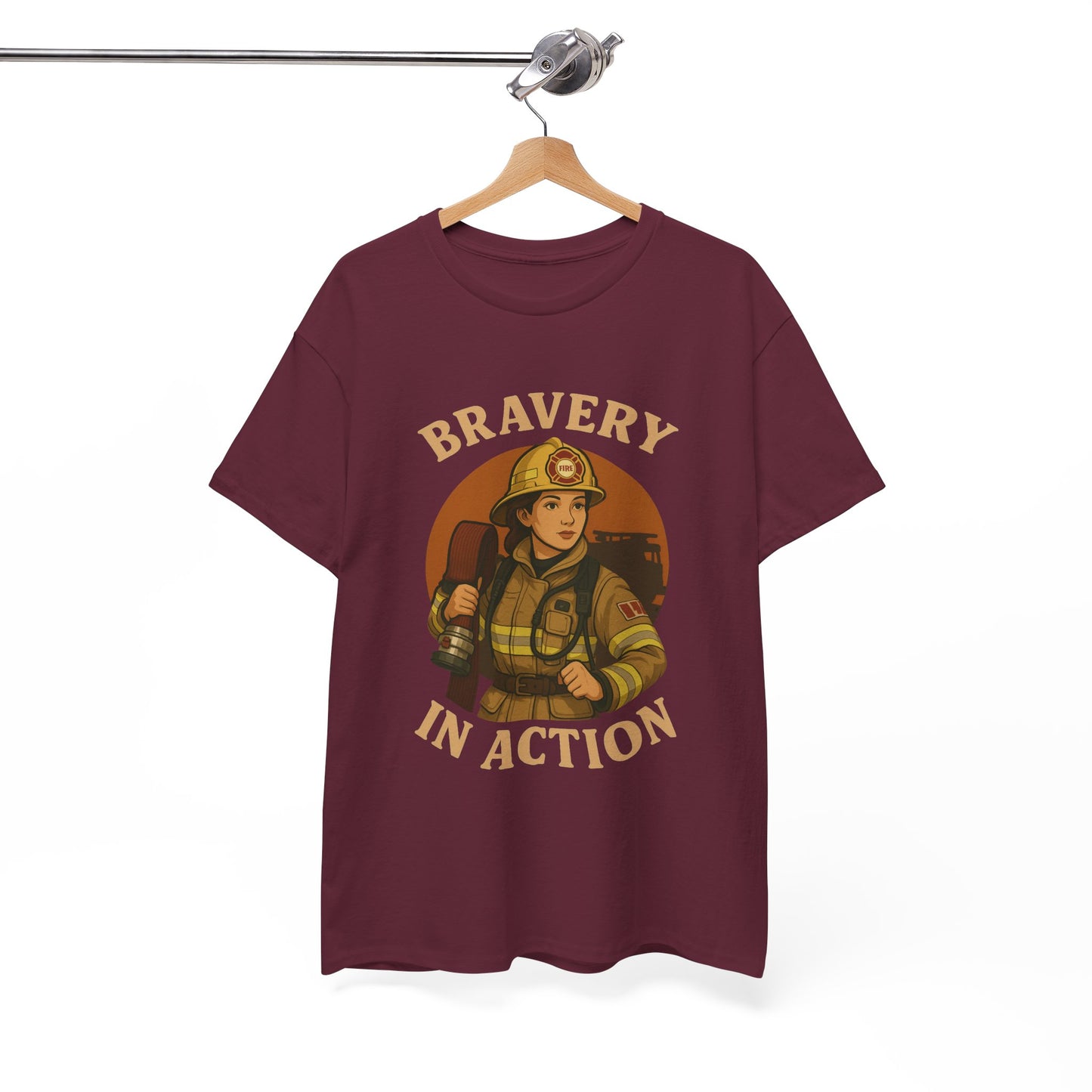 Fire Fighter Graphic Tee - Bravery in Action by Moonwoven by Luna