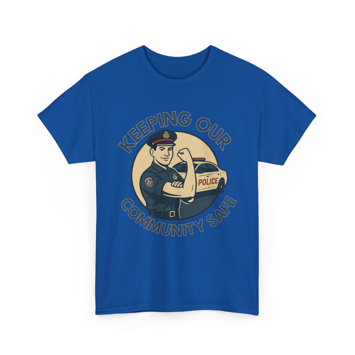 Male Police, Community Safety Tee - Unisex Heavy Cotton Shirt, Police Appreciation T-Shirt, Gift for Heroes, Casual Wear, Law Enforcement Support