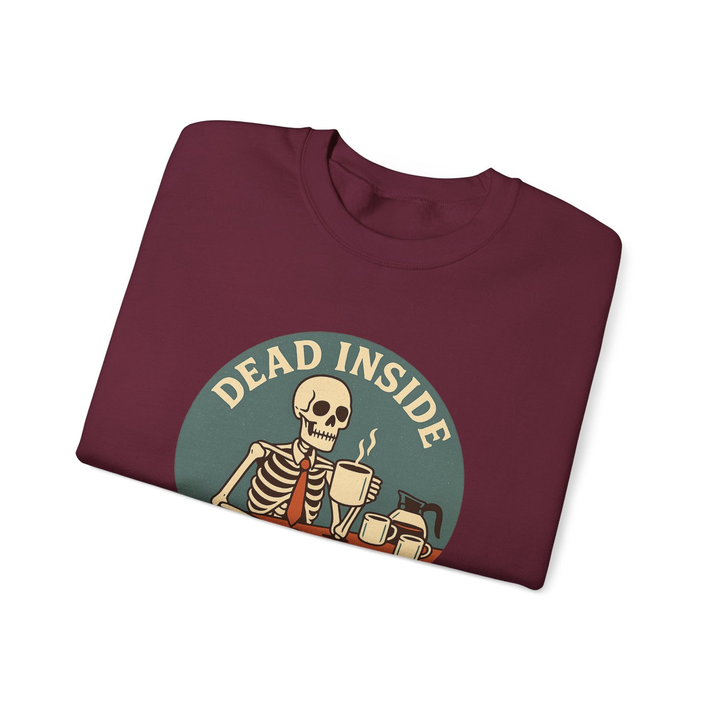 Dead Inside, But Still Coffee, Unisex Heavy Blend™ Crewneck Sweatshirt