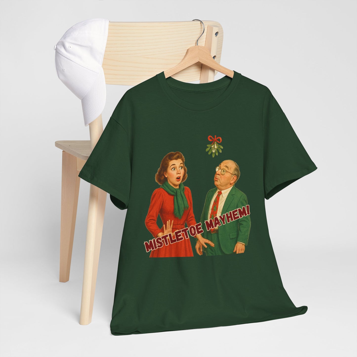 Mistletoe Mayhem, vintage inspired Christmas t-shirt
