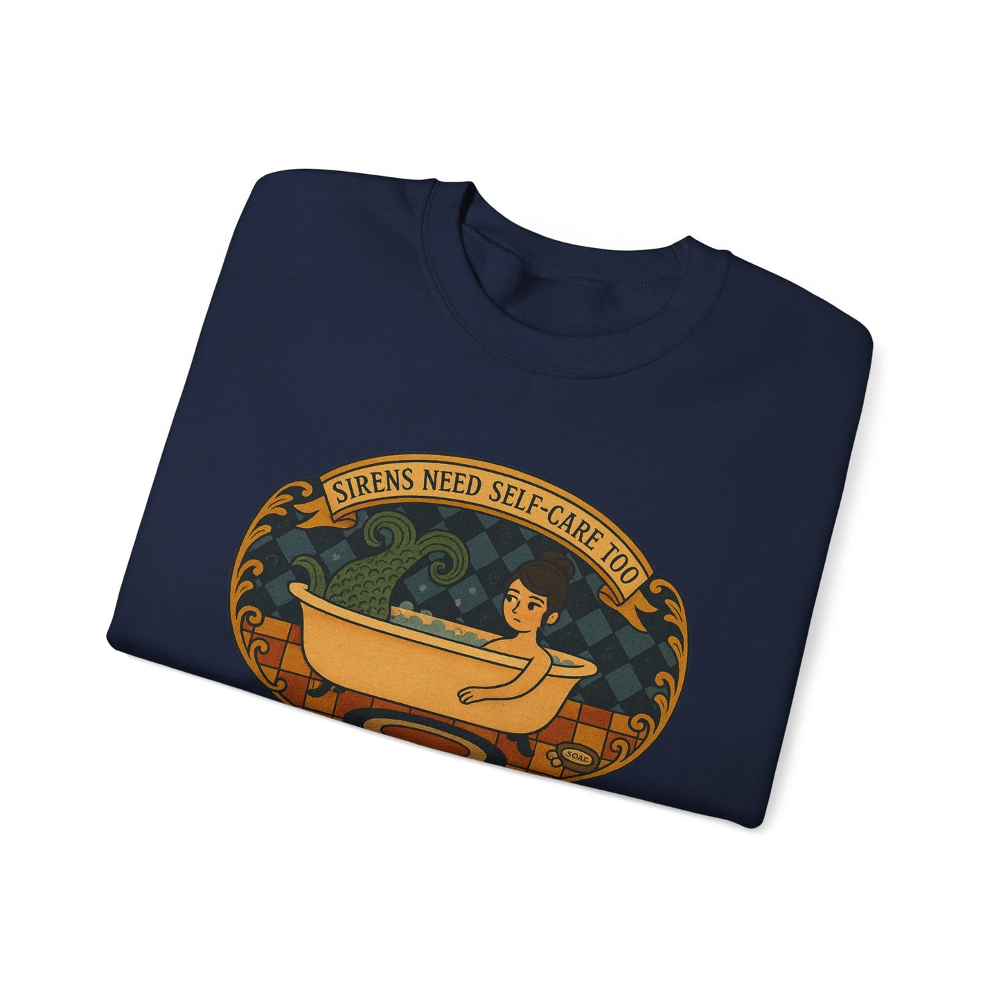Sirens need Self-Care too , Crewneck Sweatshirt | Cozy Gift, Relaxation Apparel, Unisex Sweatshirt, Mindfulness Fashion, Self-Care Reminder