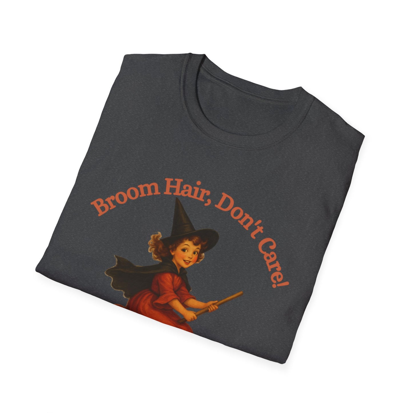 Witchy T-Shirt: Broom Hair, Don't Care | Halloween Apparel, Spooky Gift, Unisex Tee, Witch Costume , designer Moonwoven by Luna