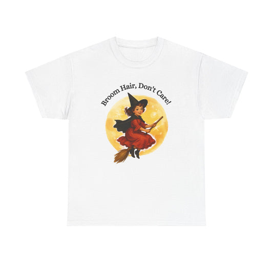 Vintage Cute Witch T-Shirt ,Retro Halloween Broomstick Tee
