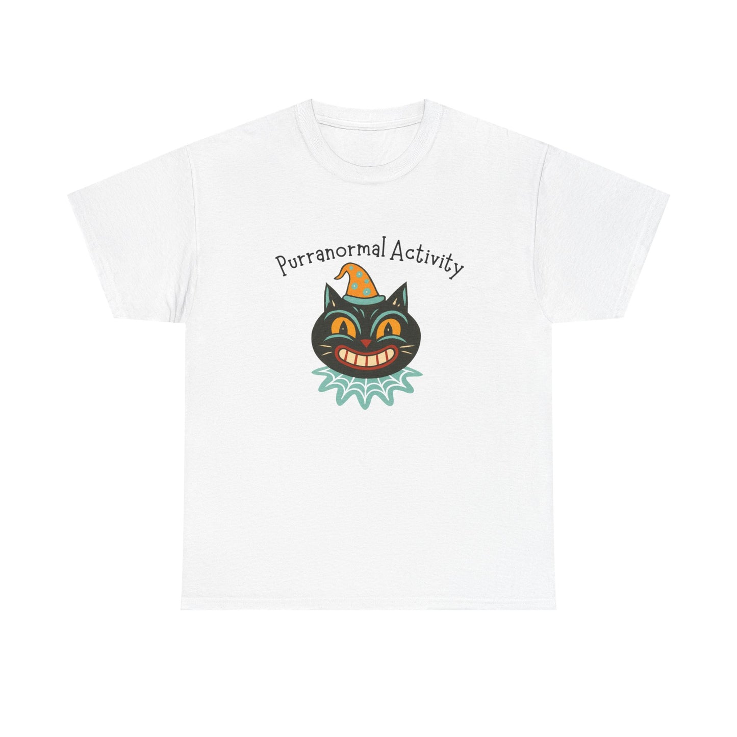 Vintage Black Cat T-Shirt , Purranormal Activity Retro Halloween Tee