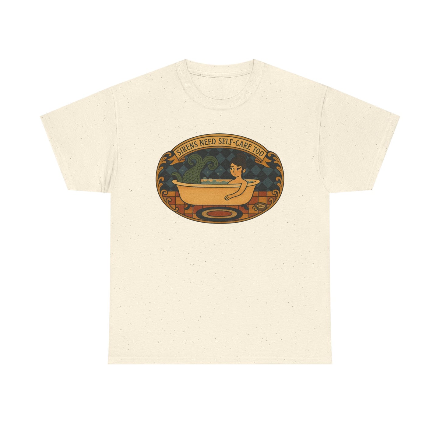 Sirens Need Self-Care too! Unisex Heavy Cotton Tee, Relaxation Gift, Spa Day Top, Casual Wear, Gift for Friends, Self-Care Reminder Shirt