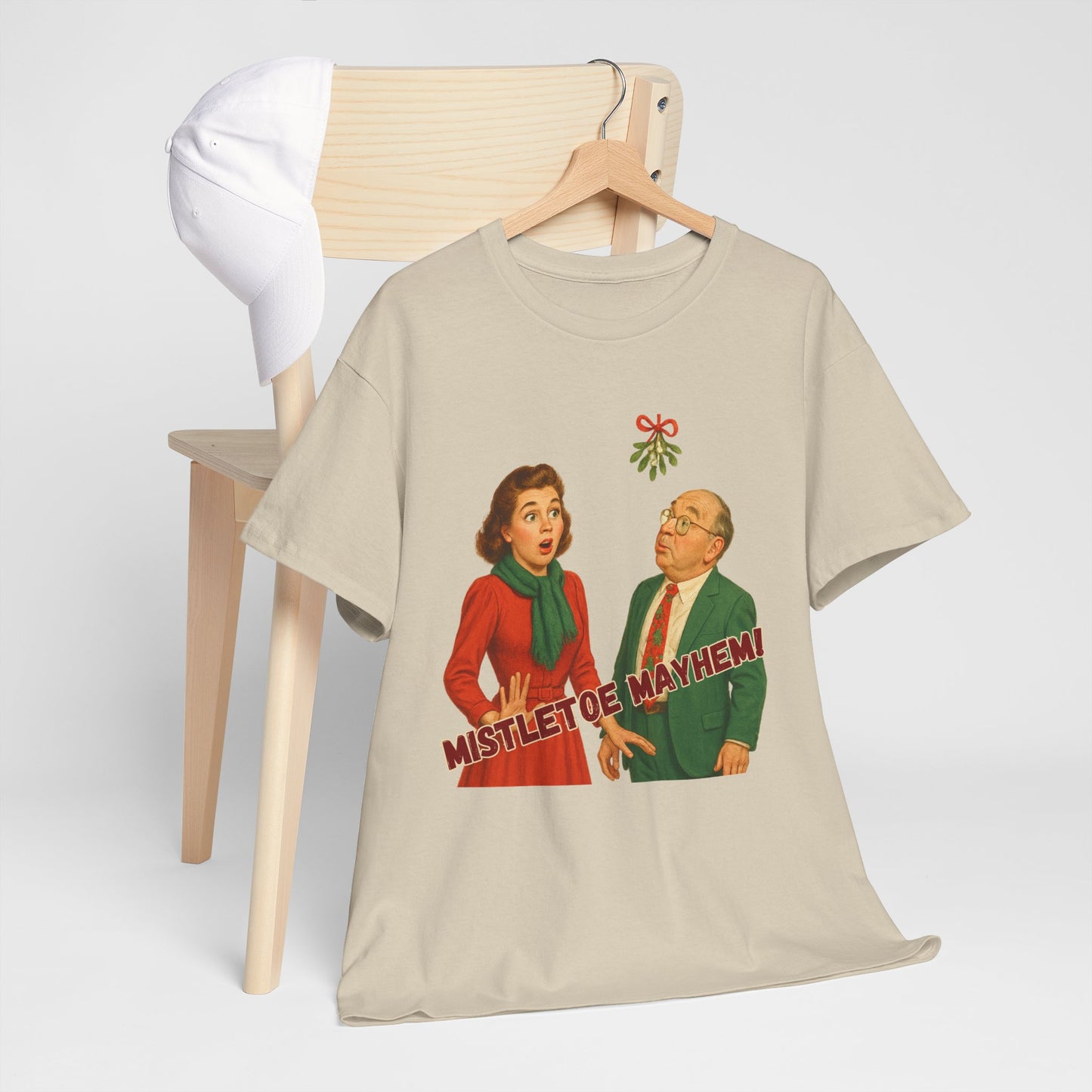 Mistletoe Mayhem, vintage inspired Christmas t-shirt
