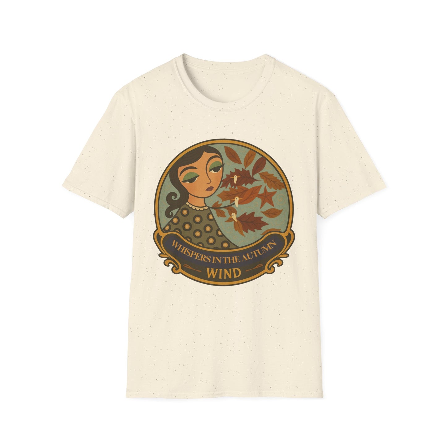 Whimsical Whispers in the Autumn Wind T-Shirt, Vintage Art Tee, original art, Gift for Her, design by Moonwoven by Luna , Eco-Friendly tee