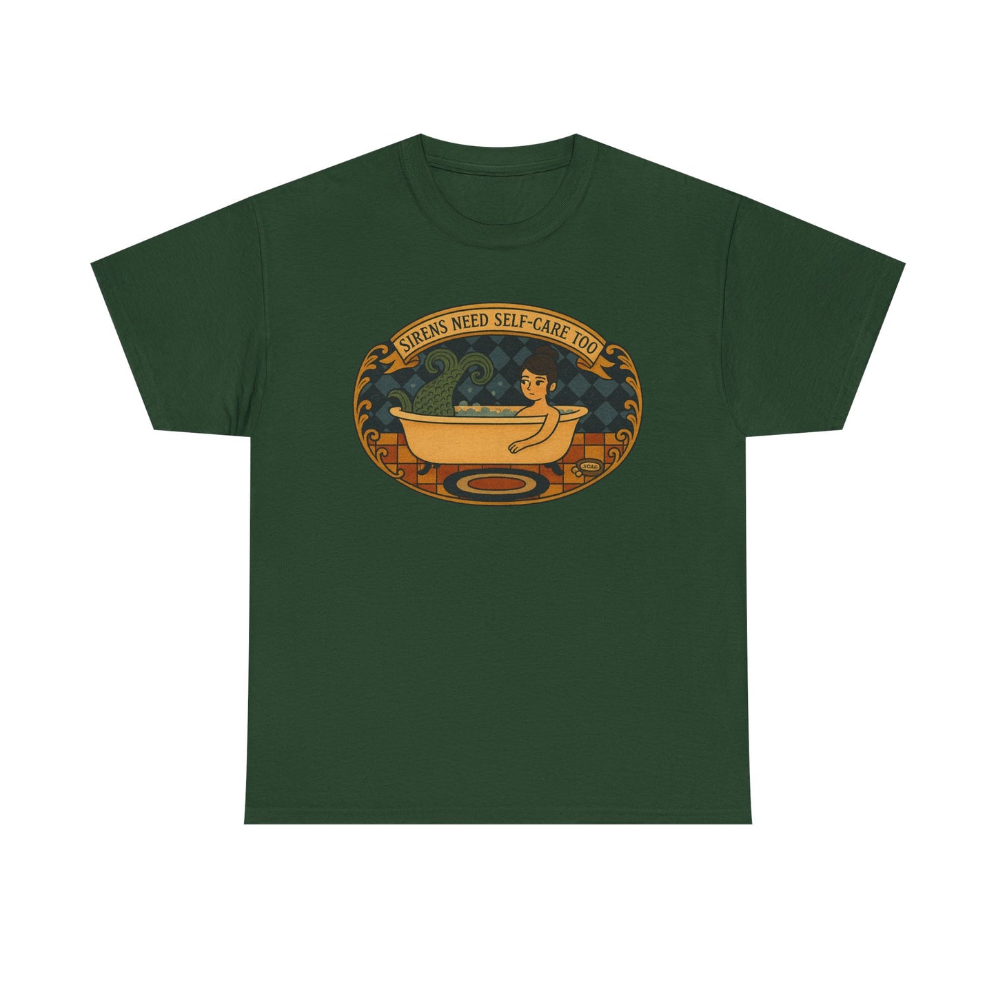 Sirens Need Self-Care too! Unisex Heavy Cotton Tee, Relaxation Gift, Spa Day Top, Casual Wear, Gift for Friends, Self-Care Reminder Shirt