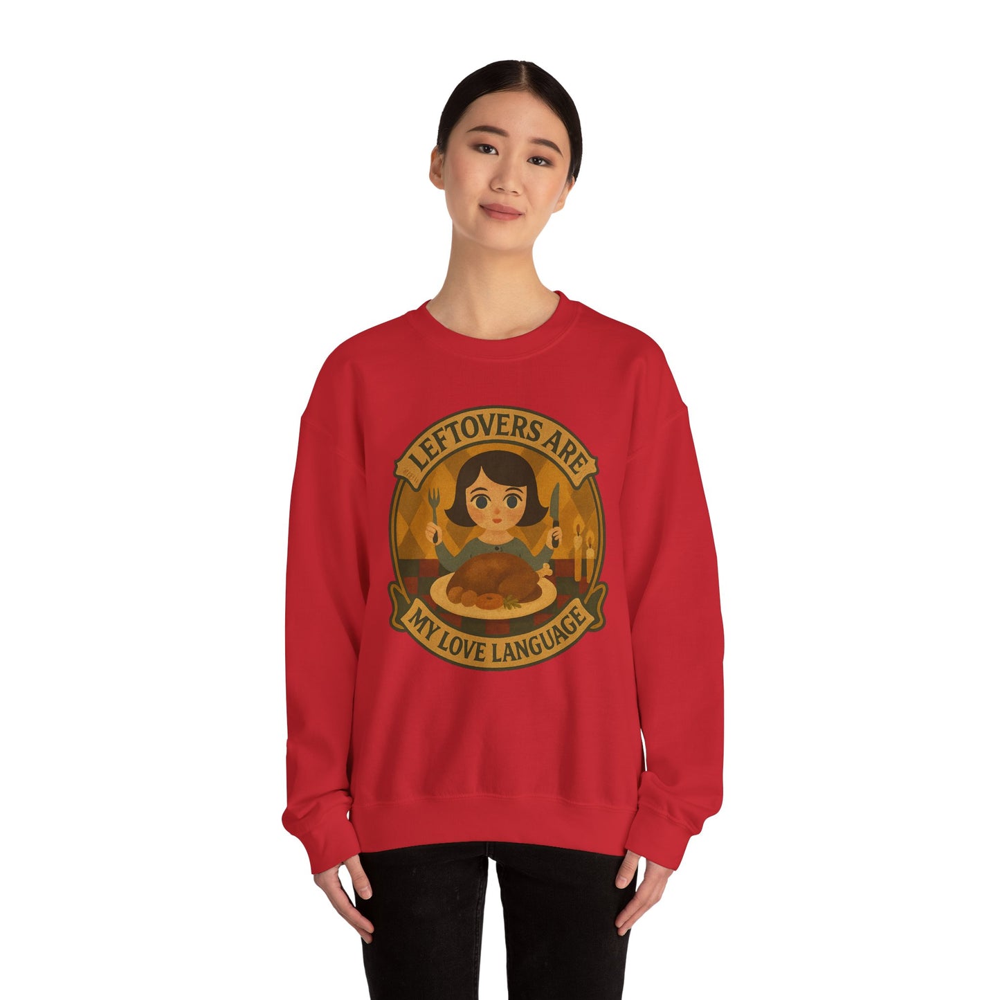 Leftovers Love Language Sweatshirt, Foodie Gift, Original Art Clothing, Moonwoven by Luna, Crewneck Jumper