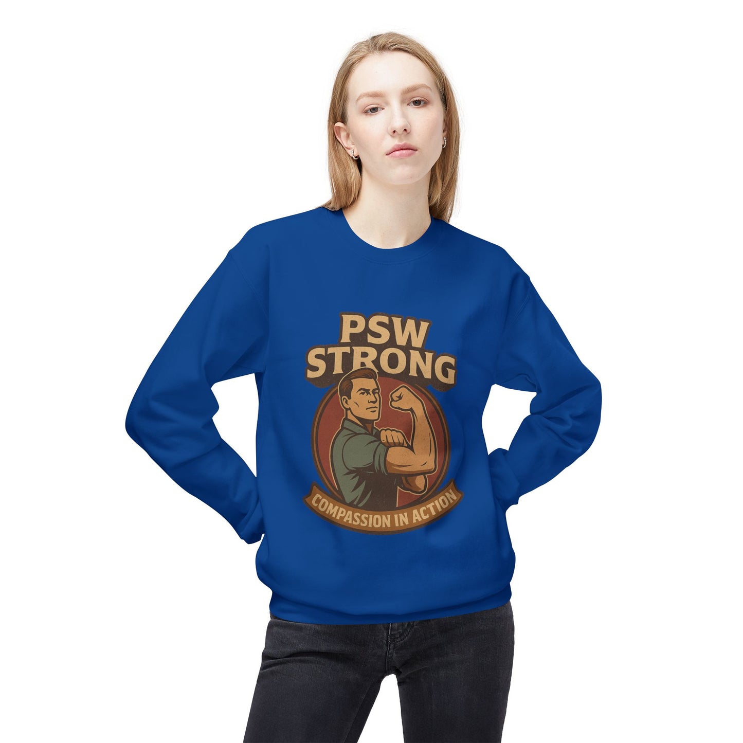 PSW Strong Compassion Crewneck Sweatshirt | Motivational Apparel, Gift for Fitness Lovers, Sportswear, Casual Wear, Inspirational Clothing