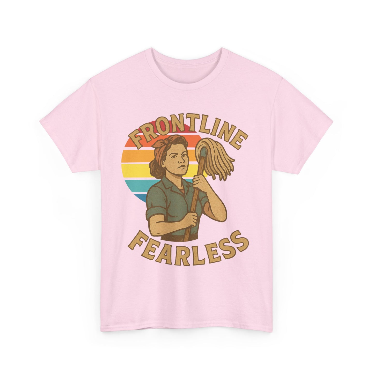 Fearless Frontline Unisex Heavy Cotton Tee, Inspirational T-Shirt, Women's Empowerment Shirt, Everyday Comfort Wear, Gift for Heroes