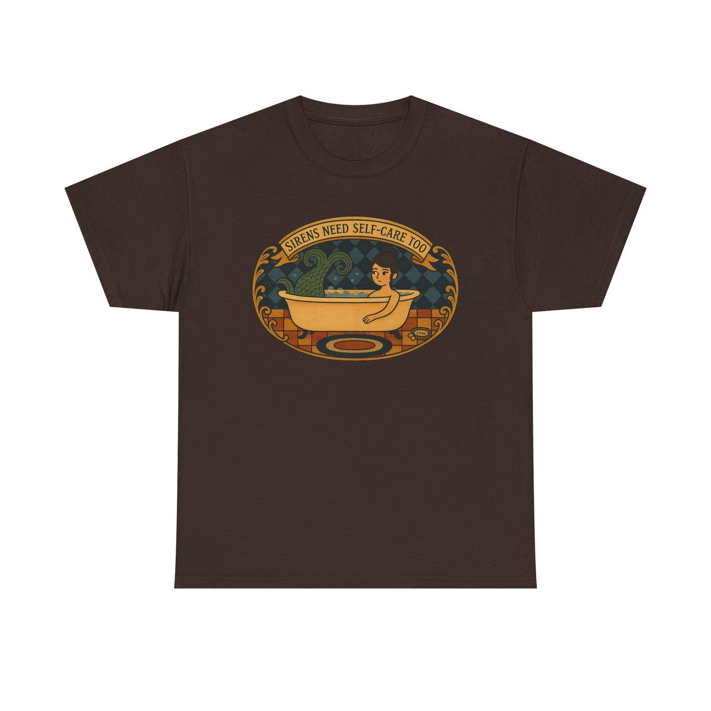 Sirens Need Self-Care too! Unisex Heavy Cotton Tee, Relaxation Gift, Spa Day Top, Casual Wear, Gift for Friends, Self-Care Reminder Shirt