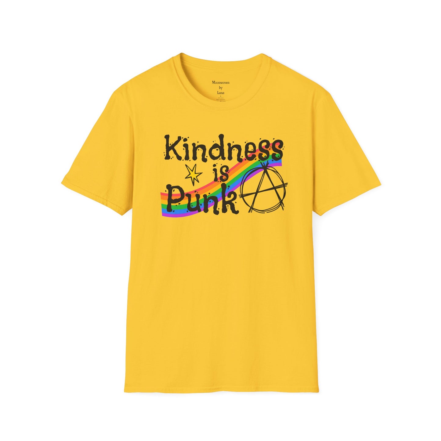 Kindness is Punk T_shirt, design by Moonwoven by Luna