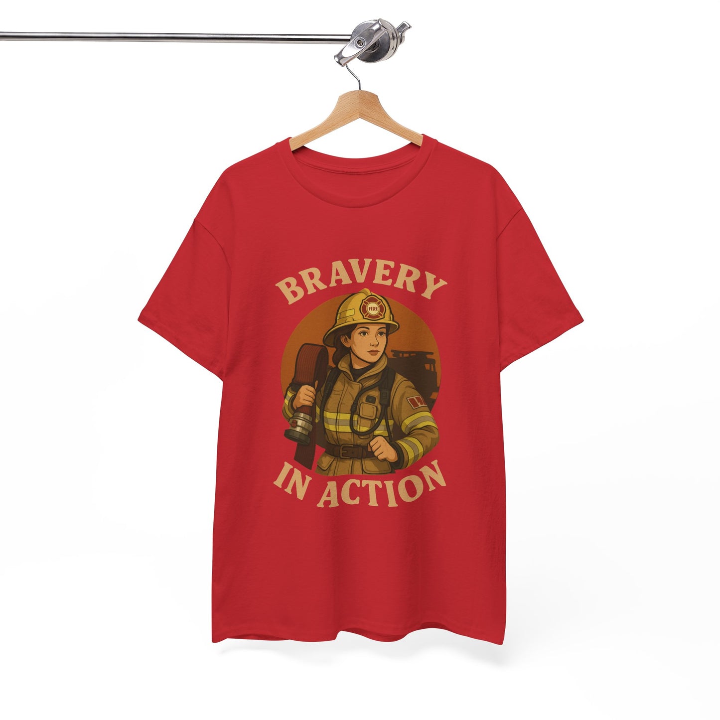 Fire Fighter Graphic Tee - Bravery in Action by Moonwoven by Luna