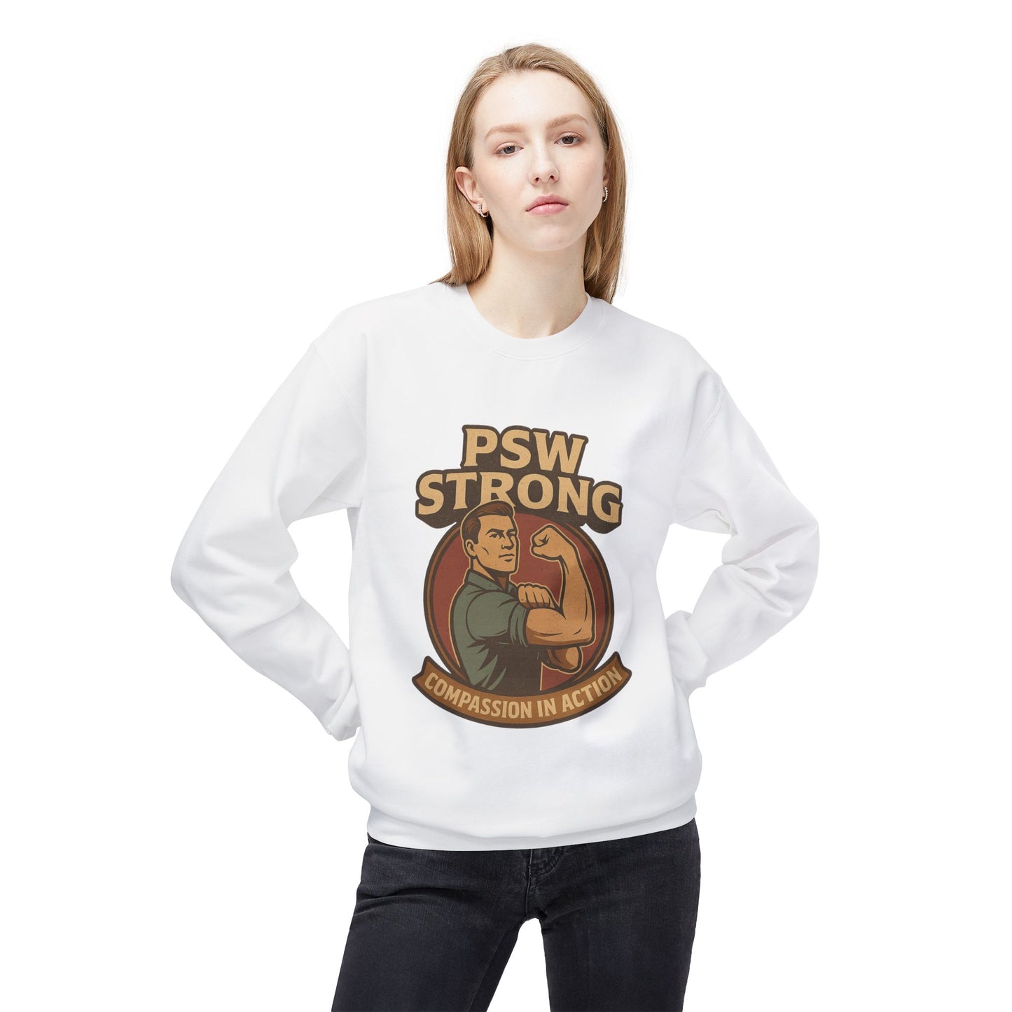 PSW Strong Compassion Crewneck Sweatshirt | Motivational Apparel, Gift for Fitness Lovers, Sportswear, Casual Wear, Inspirational Clothing