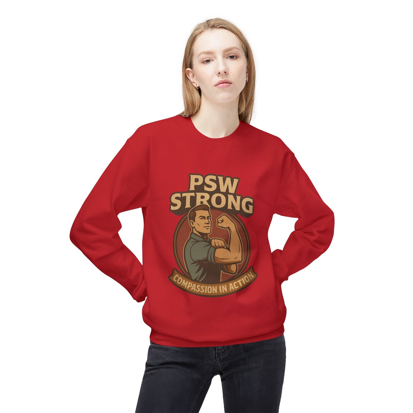 PSW Strong Compassion Crewneck Sweatshirt | Motivational Apparel, Gift for Fitness Lovers, Sportswear, Casual Wear, Inspirational Clothing
