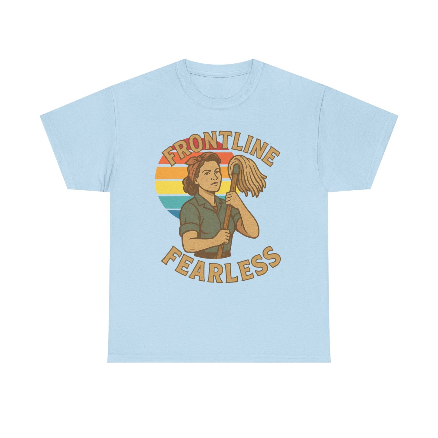 Fearless Frontline Unisex Heavy Cotton Tee, Inspirational T-Shirt, Women's Empowerment Shirt, Everyday Comfort Wear, Gift for Heroes