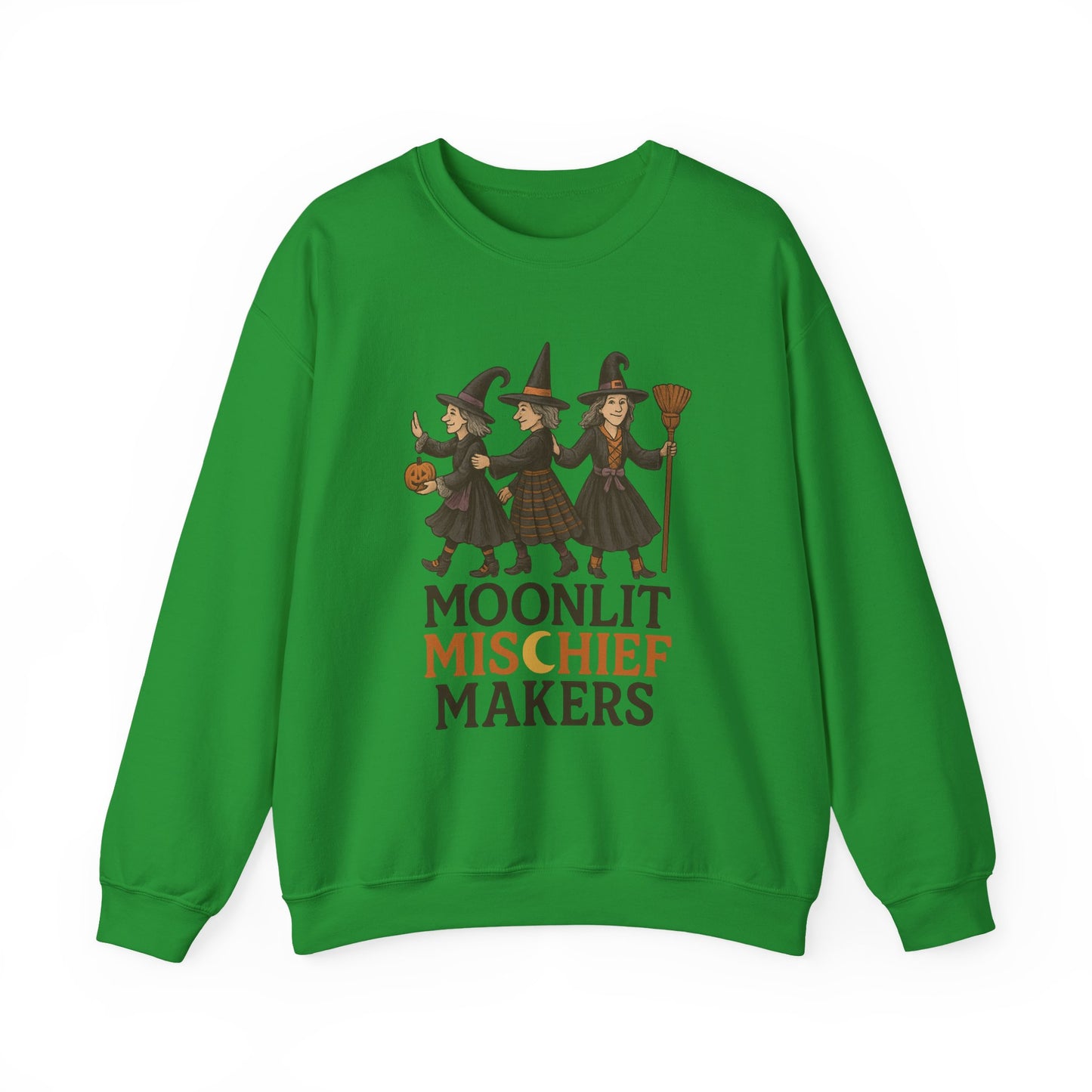 Moonlit Mischief Makers Sweatshirt - Cozy Halloween Crewneck, Perfect Gift for Fall,Casual Style, design by Moonwoven by Luna