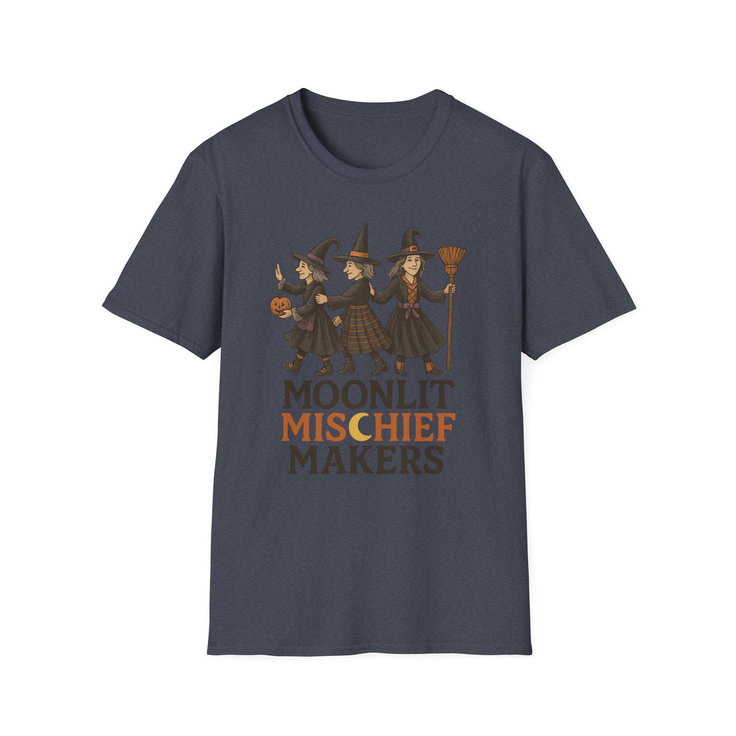 Moonlit Mischief Makers T-Shirt | Halloween, Witch Costume Tee, Unisex Graphic Shirt, Cute Halloween Outfit, Fall Fashion