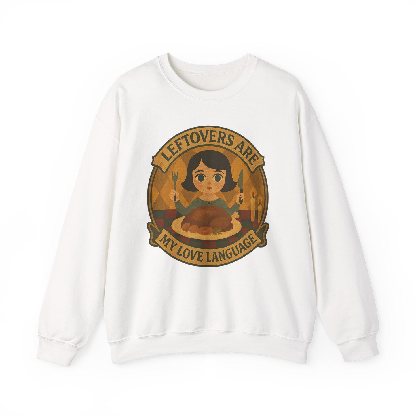 Leftovers Love Language Sweatshirt, Foodie Gift, Original Art Clothing, Moonwoven by Luna, Crewneck Jumper