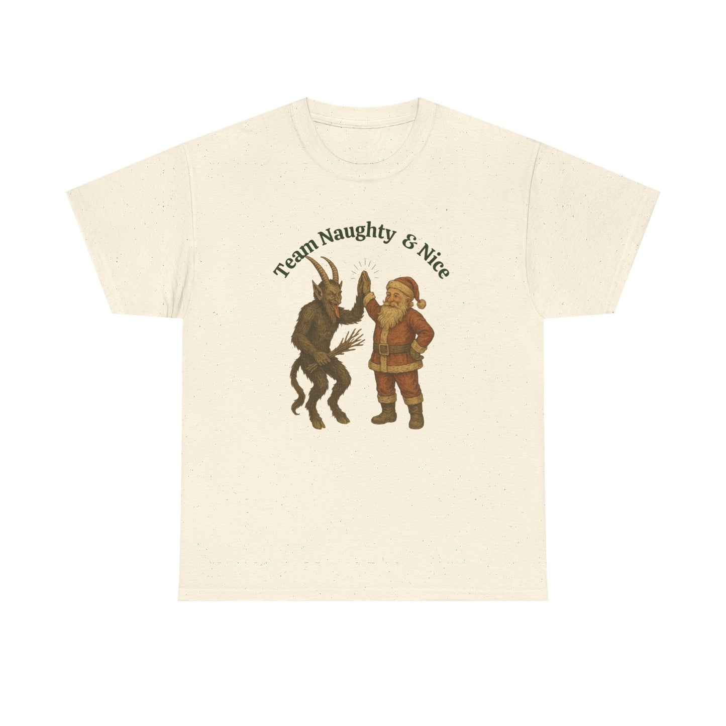 Naughty or Nice, Santa & Krampus High Five Holiday t-shirt!