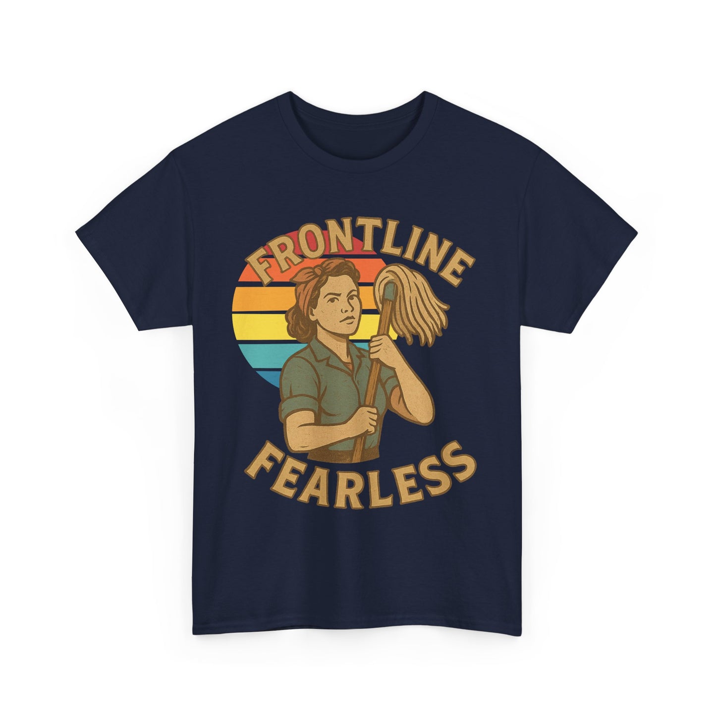 Fearless Frontline Unisex Heavy Cotton Tee, Inspirational T-Shirt, Women's Empowerment Shirt, Everyday Comfort Wear, Gift for Heroes