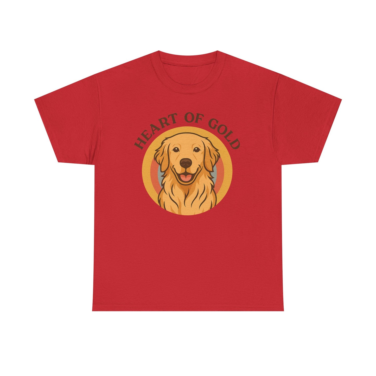 Golden Retriever, Heart of Gold Dog Tee - Unisex Heavy Cotton T-Shirt, Pet Lover Gift, Animal Lover Apparel, Golden Retriever Shirt,