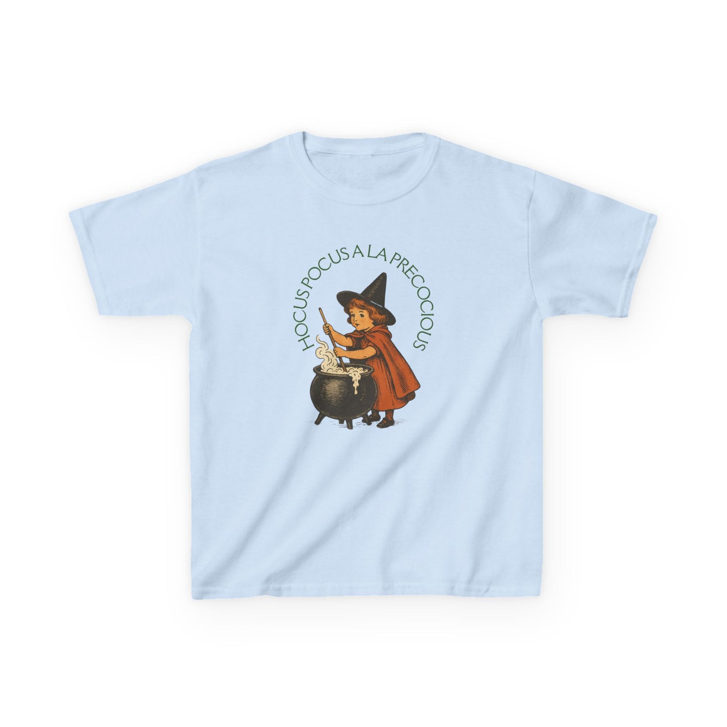 Kids Witchy Halloween Tee , Hocus Pocus a la Precocious, Vintage Style Witch Girl Shirt , Fall Boho Toddler T-Shirt