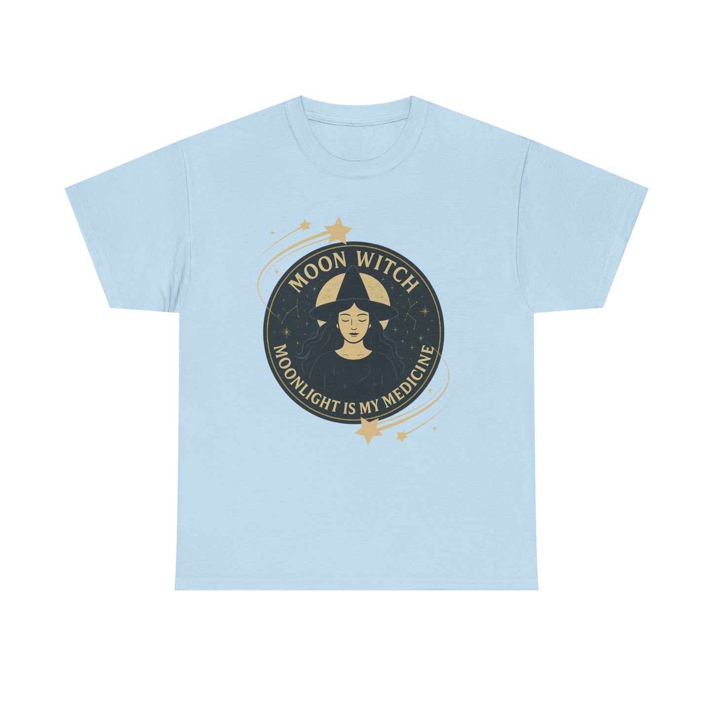 Moon Witch Heavy Cotton Tee | Perfect for Witchy Vibes, Gifts for Witch Lovers, Magical Occasions, Astrology Fashion, Witchy Apparel
