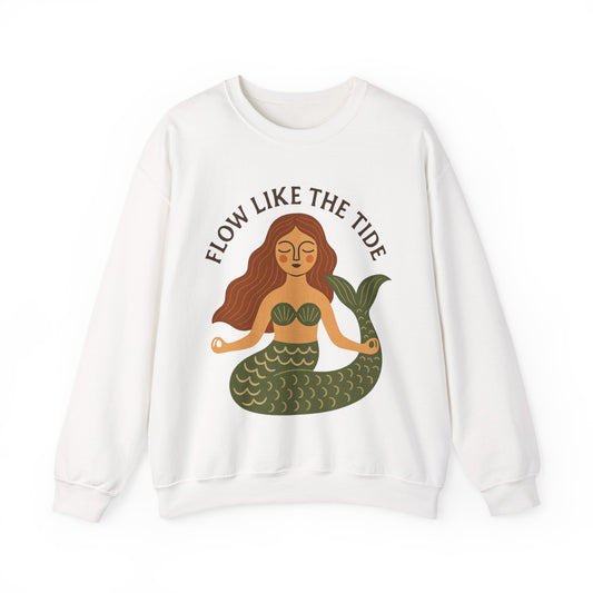 Flow Like the Tide - Boho Mermaid Crewneck Sweatshirt