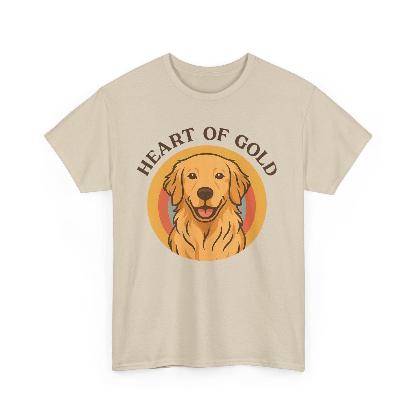Golden Retriever, Heart of Gold Dog Tee - Unisex Heavy Cotton T-Shirt, Pet Lover Gift, Animal Lover Apparel, Golden Retriever Shirt,