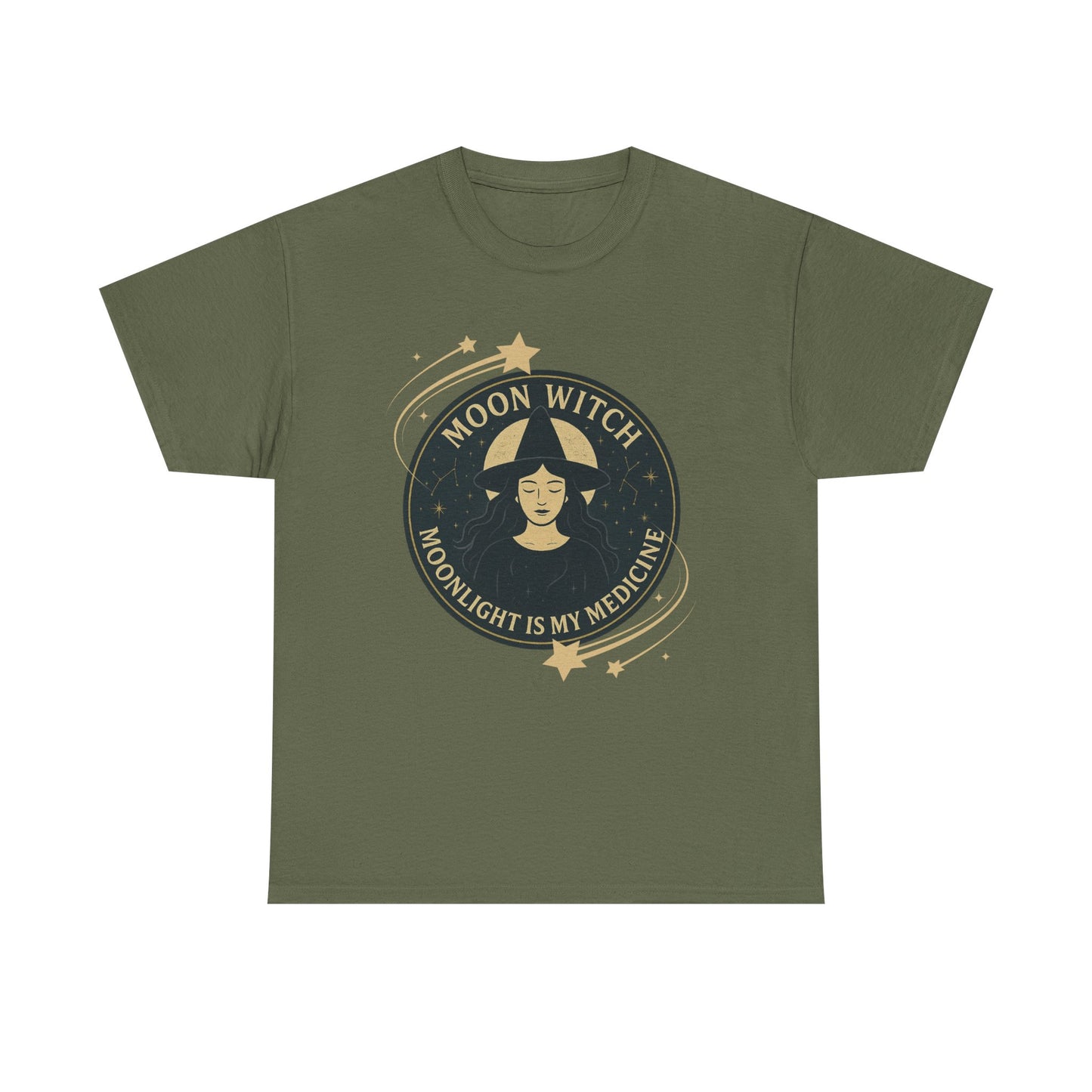 Moon Witch Heavy Cotton Tee | Perfect for Witchy Vibes, Gifts for Witch Lovers, Magical Occasions, Astrology Fashion, Witchy Apparel
