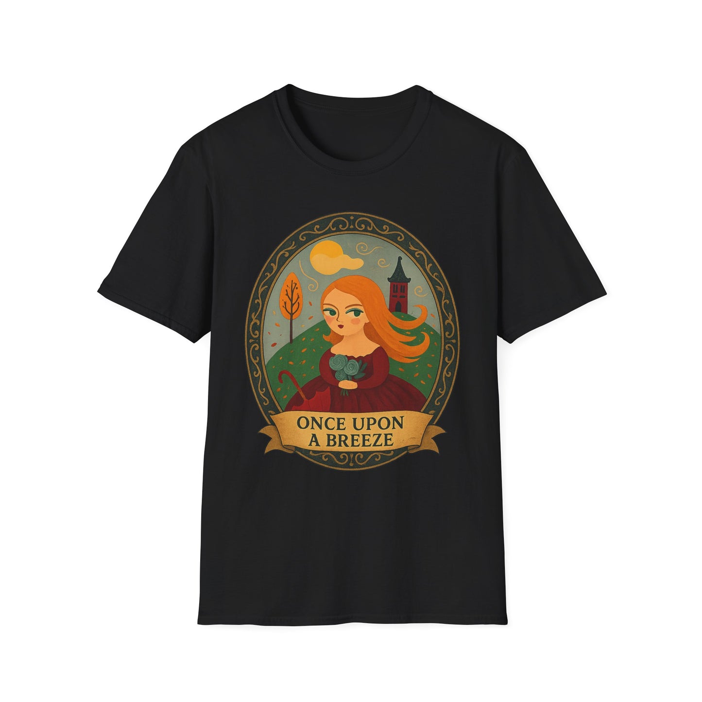 Original Art, turned t-shirt .Once Upon A Breeze T-Shirt - Whimsical Fairytale Tee, Apparel for Lovers of Storybooks, Casual Wear