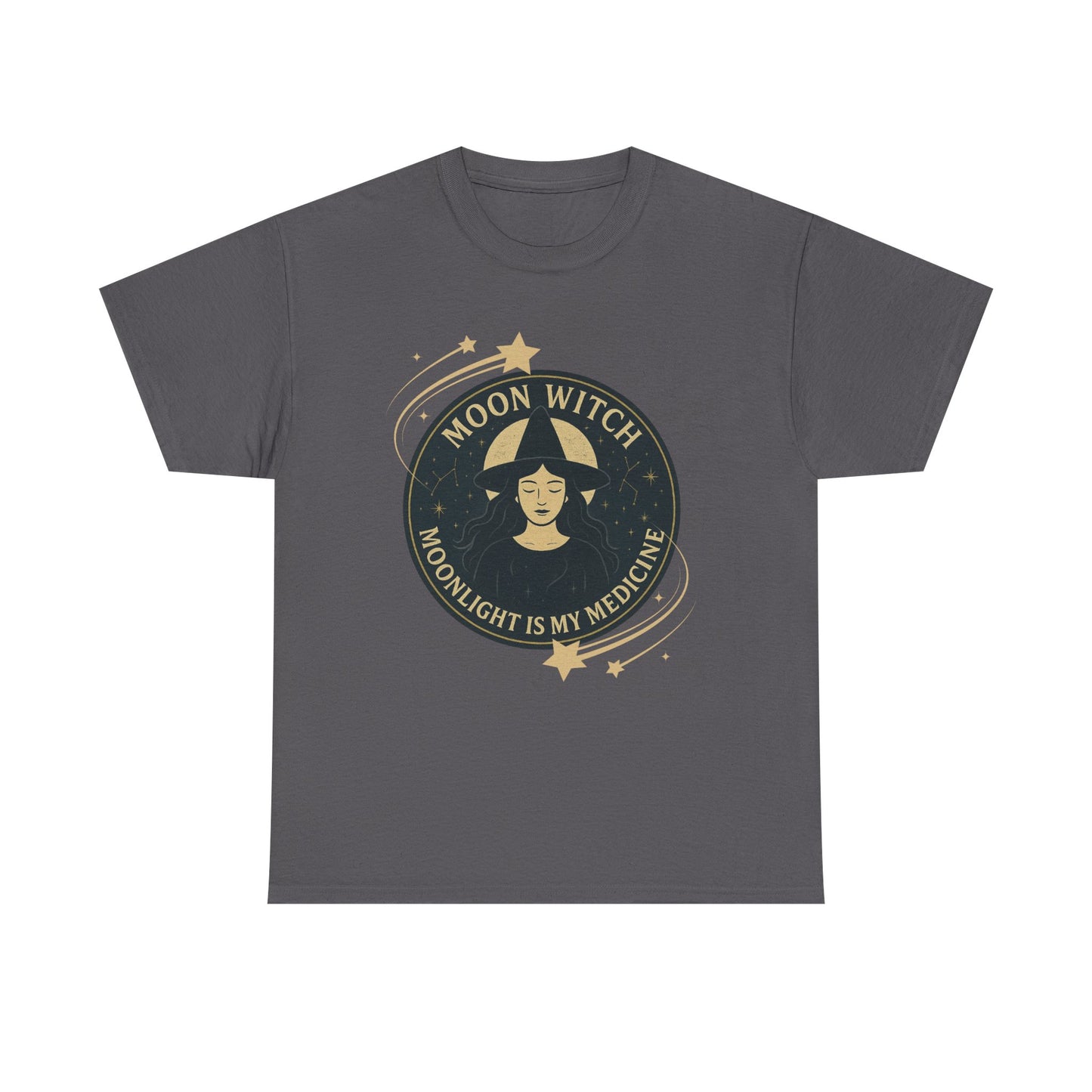 Moon Witch Heavy Cotton Tee | Perfect for Witchy Vibes, Gifts for Witch Lovers, Magical Occasions, Astrology Fashion, Witchy Apparel