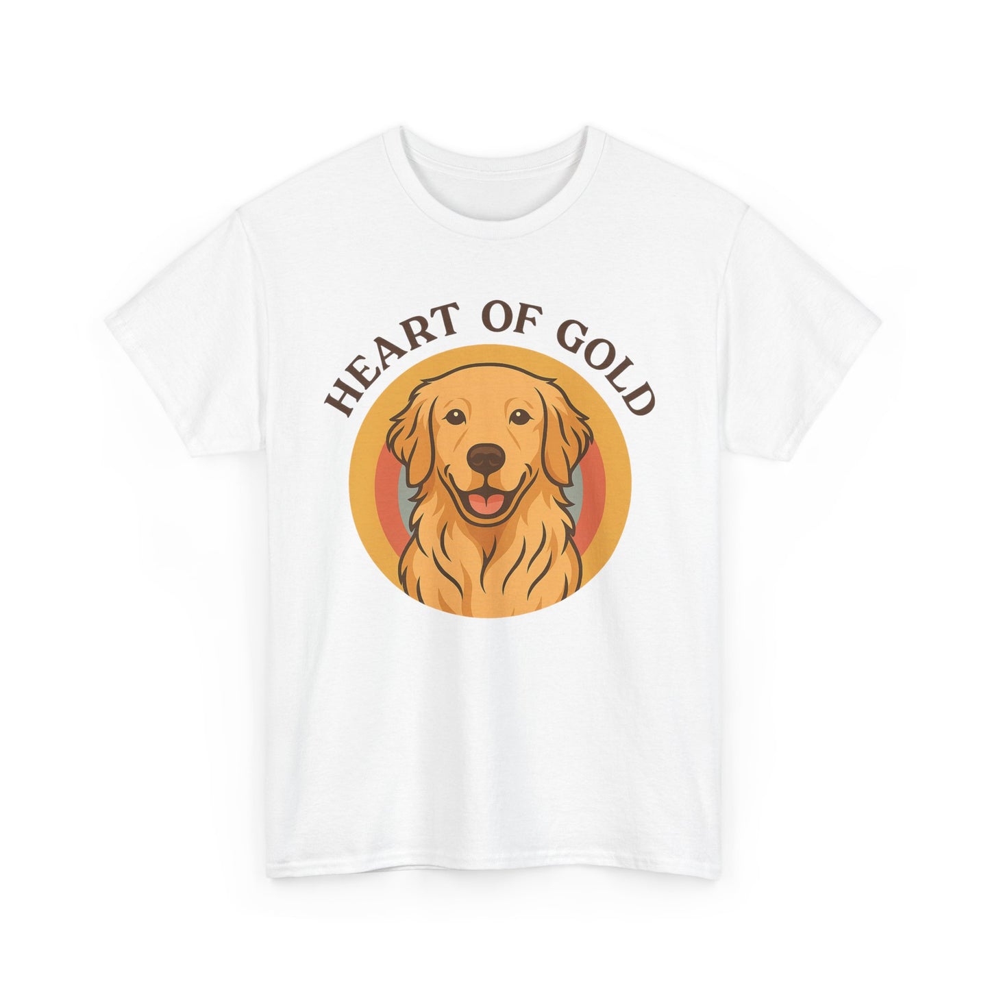 Golden Retriever, Heart of Gold Dog Tee - Unisex Heavy Cotton T-Shirt, Pet Lover Gift, Animal Lover Apparel, Golden Retriever Shirt,