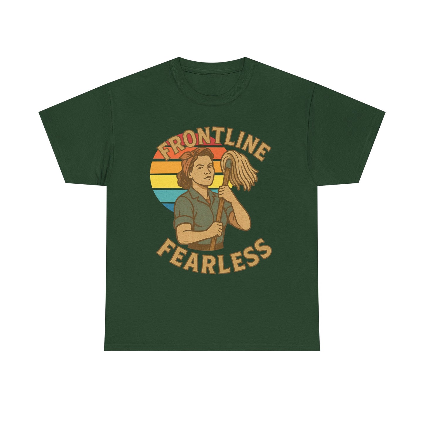 Fearless Frontline Unisex Heavy Cotton Tee, Inspirational T-Shirt, Women's Empowerment Shirt, Everyday Comfort Wear, Gift for Heroes