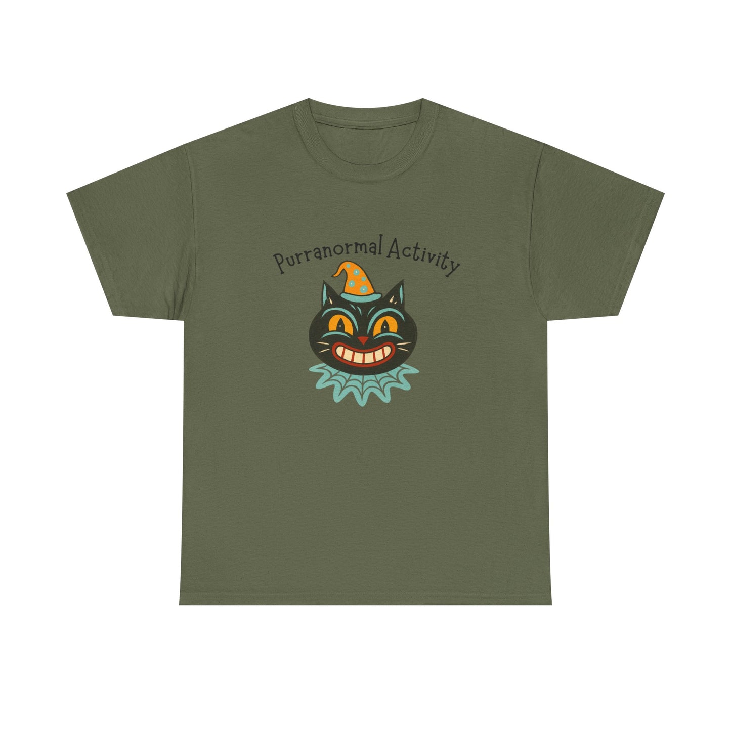 Vintage Black Cat T-Shirt , Purranormal Activity Retro Halloween Tee