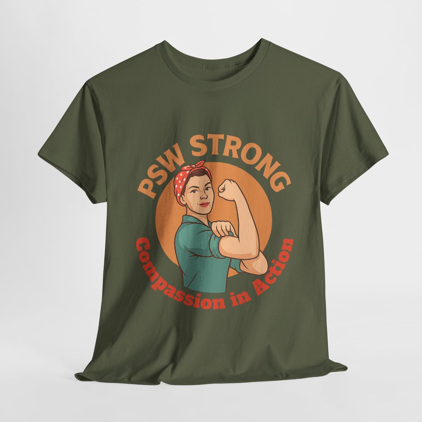 T-Shirt - PSW Strong Unisex Heavy Cotton Tee for Fitness Enthusiasts and Gym Goers