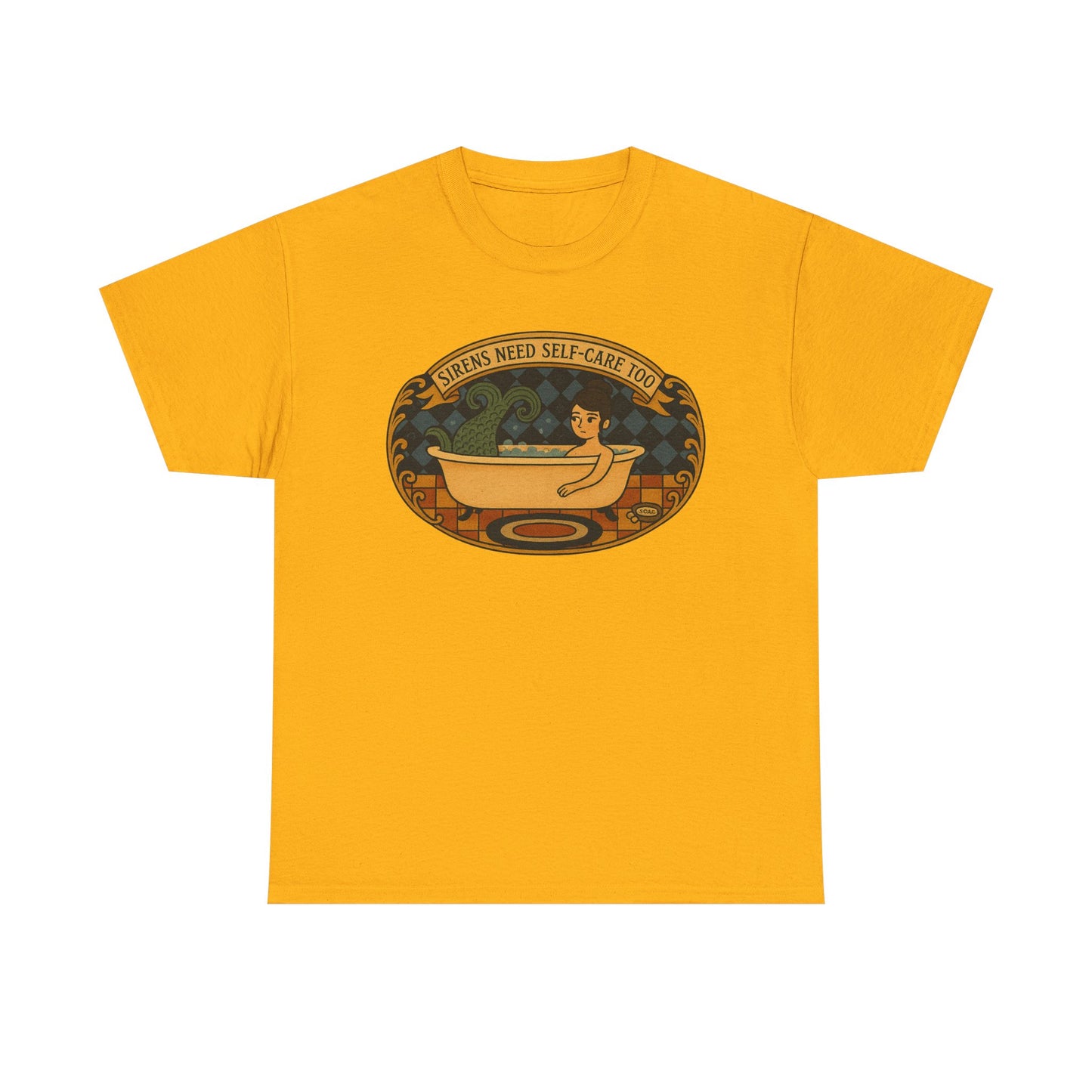 Sirens Need Self-Care too! Unisex Heavy Cotton Tee, Relaxation Gift, Spa Day Top, Casual Wear, Gift for Friends, Self-Care Reminder Shirt