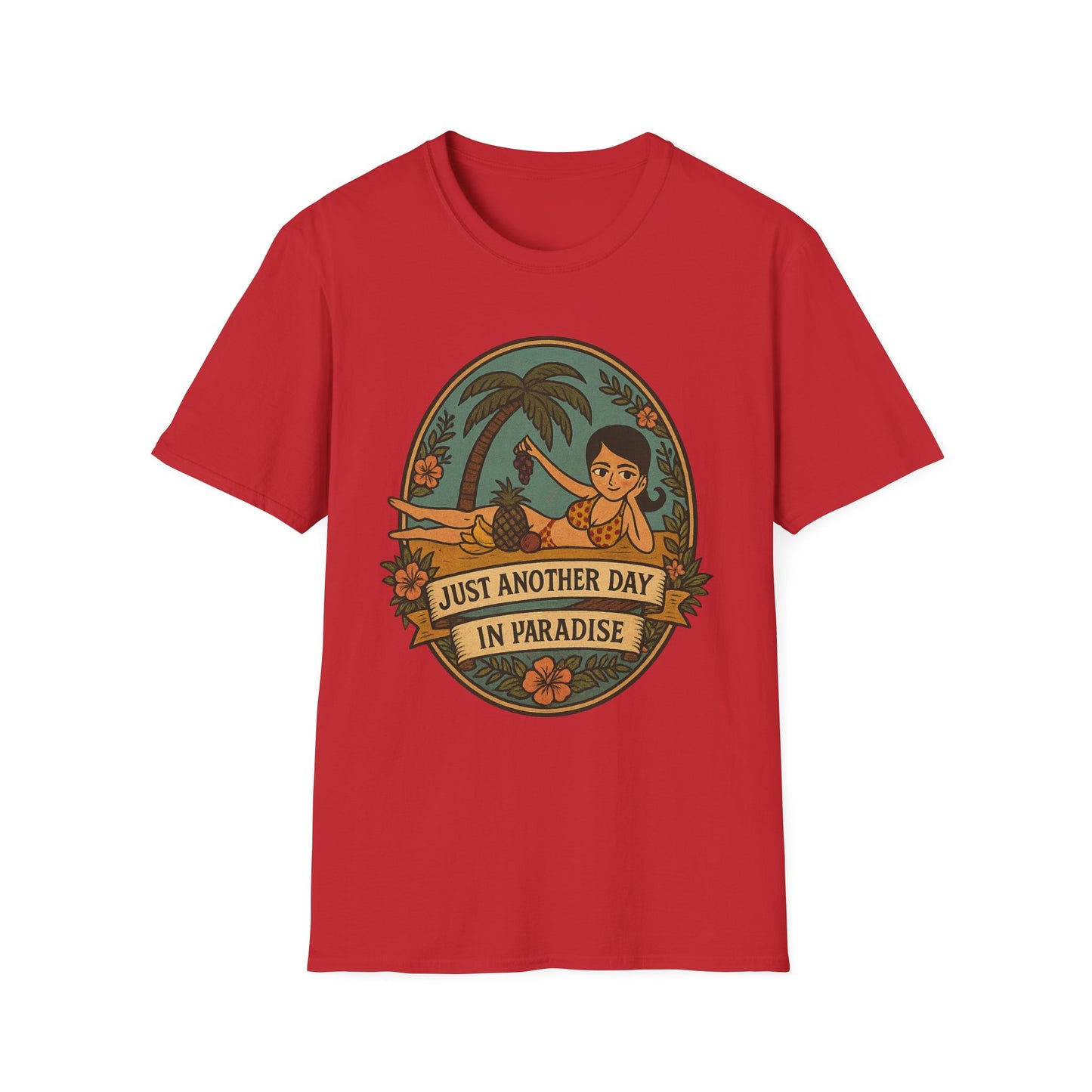 Original Art turned t-shirt, Just Another Day in Paradise Tee | Summer Vibe T-Shirt, Beachwear, Vacation Shirt, Gift for Her, Relaxed Fit