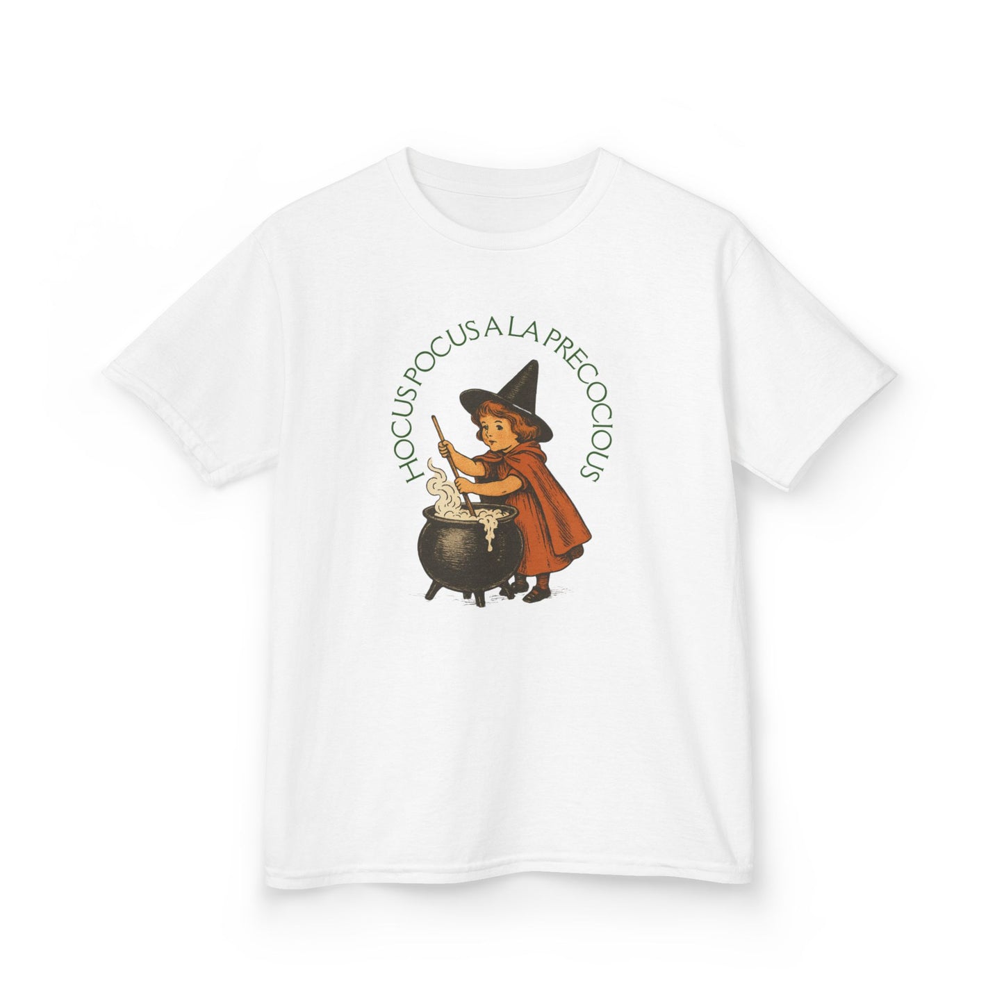 Kids Witchy Halloween Tee , Hocus Pocus a la Precocious, Vintage Style Witch Girl Shirt , Fall Boho Toddler T-Shirt