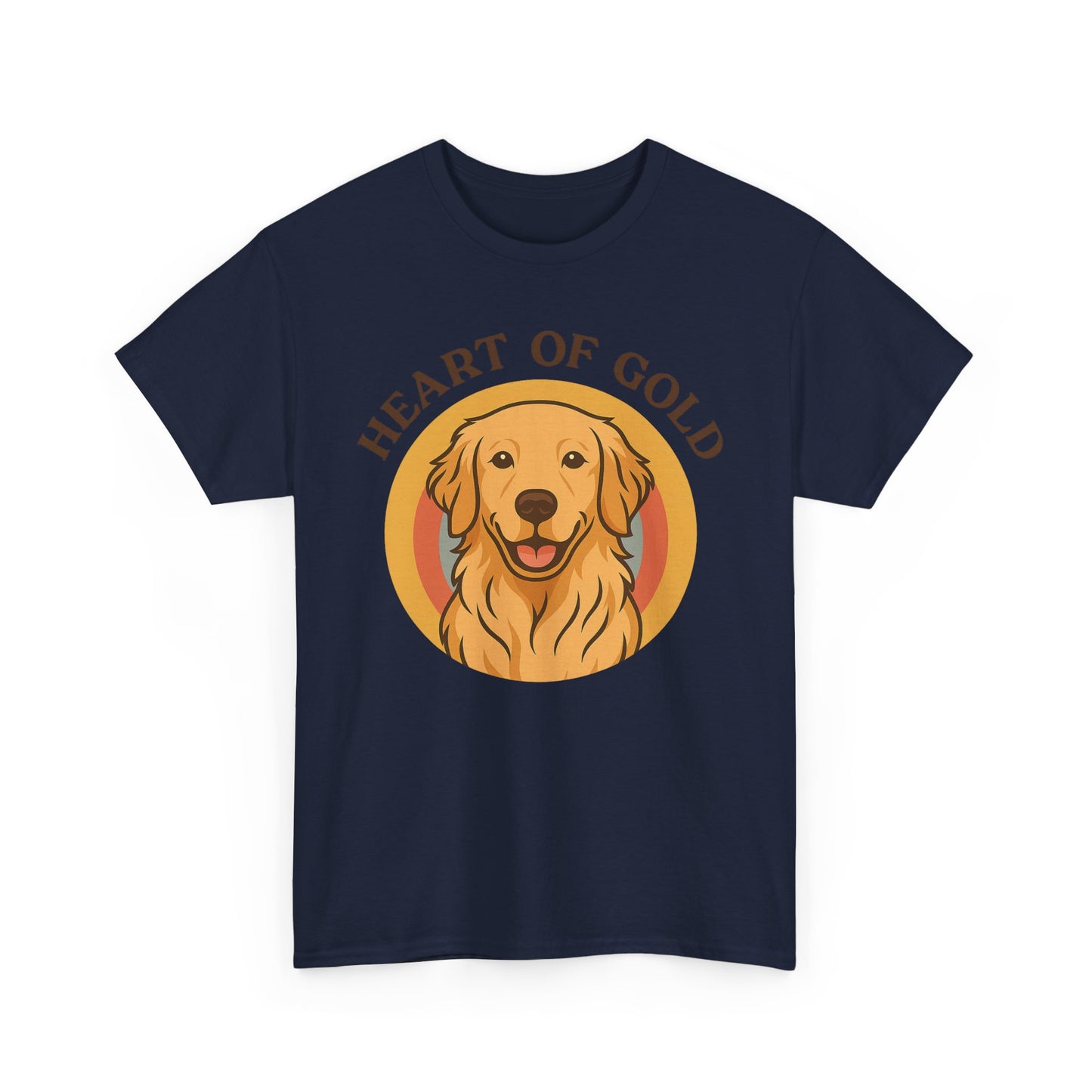 Golden Retriever, Heart of Gold Dog Tee - Unisex Heavy Cotton T-Shirt, Pet Lover Gift, Animal Lover Apparel, Golden Retriever Shirt,