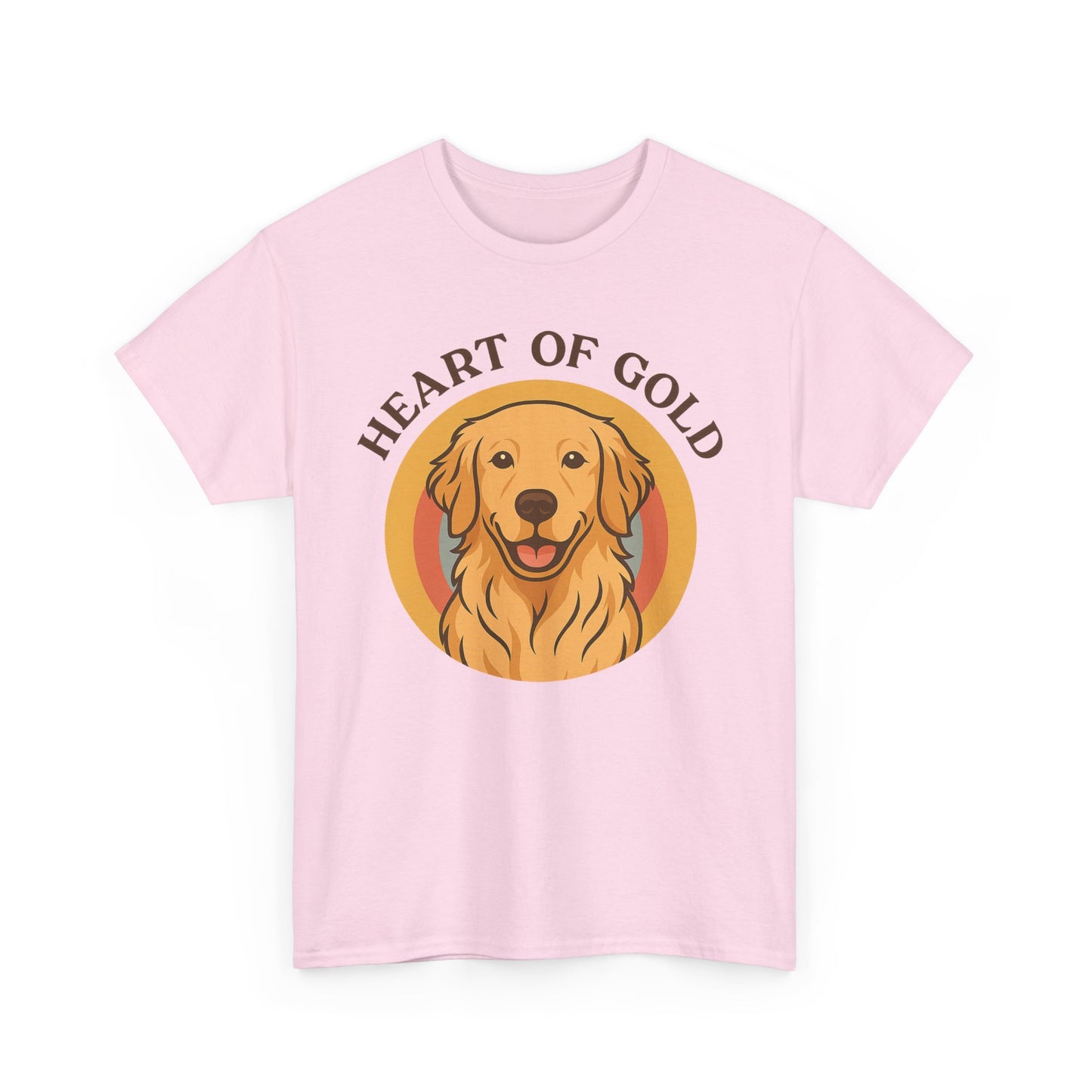 Golden Retriever, Heart of Gold Dog Tee - Unisex Heavy Cotton T-Shirt, Pet Lover Gift, Animal Lover Apparel, Golden Retriever Shirt,