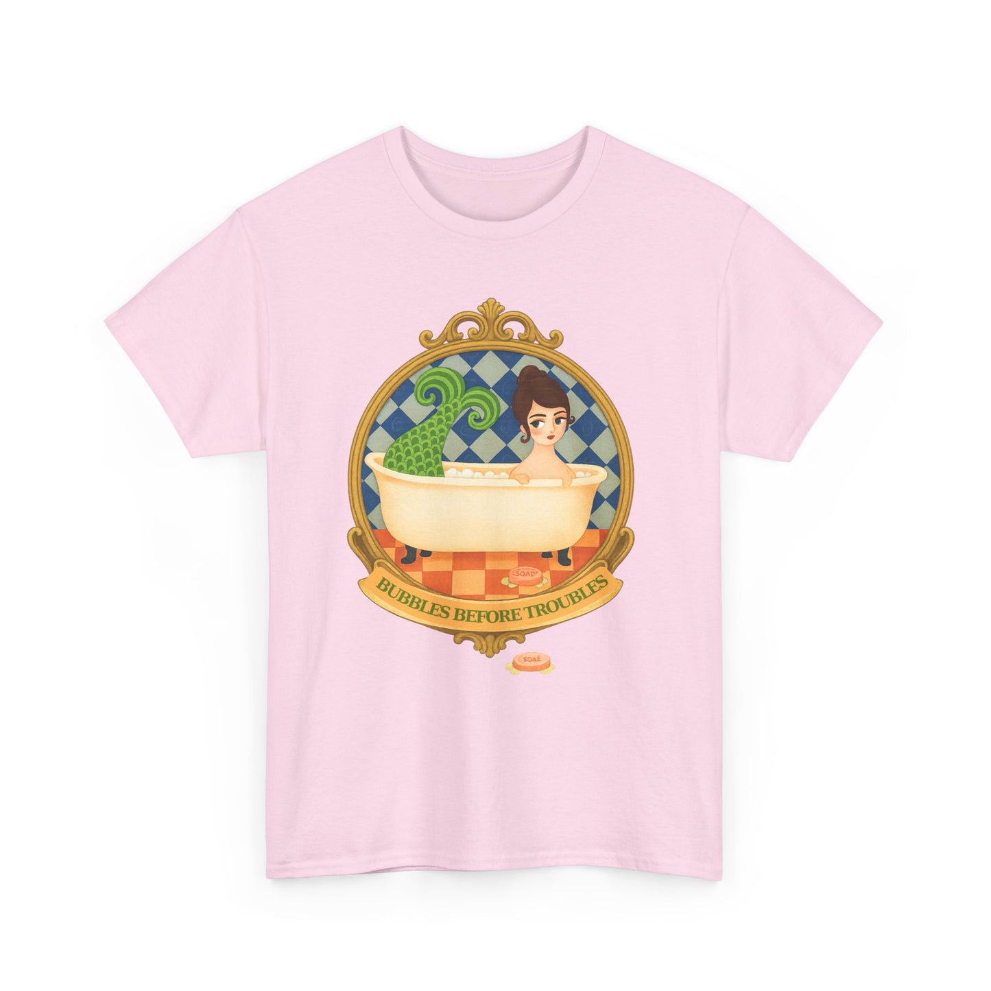 Mermaid Troubles ,Whimsical Bathtub Tee | Fun Gift for Aquatic Lovers, Retro Style T-Shirt, Quirky Graphic Tee, Unique Casual Wear, Bath-Themed Apparel