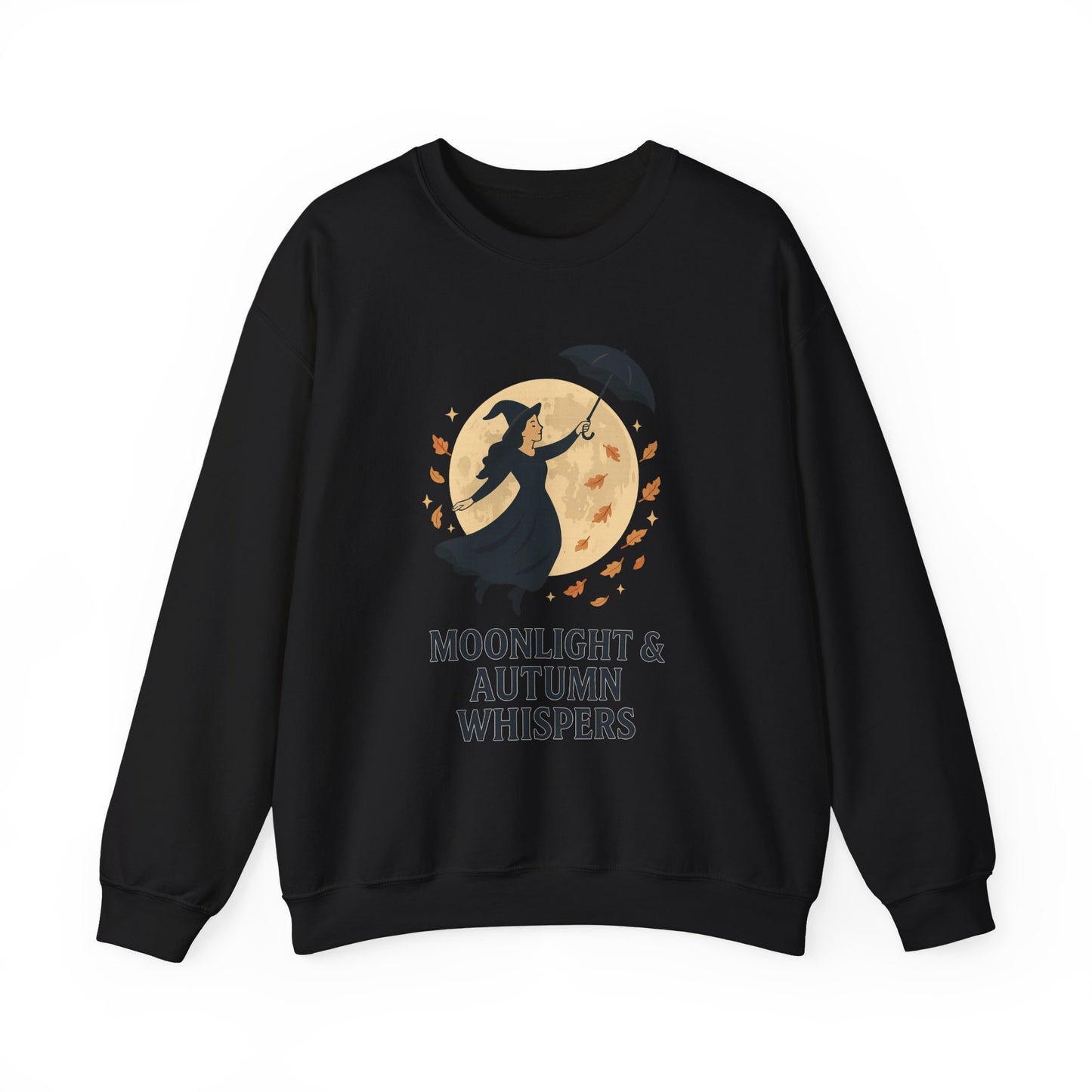 Moonlight & Autumn Whispers Crewneck Sweatshirt, Cozy Fall Sweatshirt, Witchy Sweatshirt, Halloween Apparel, Gift for Her