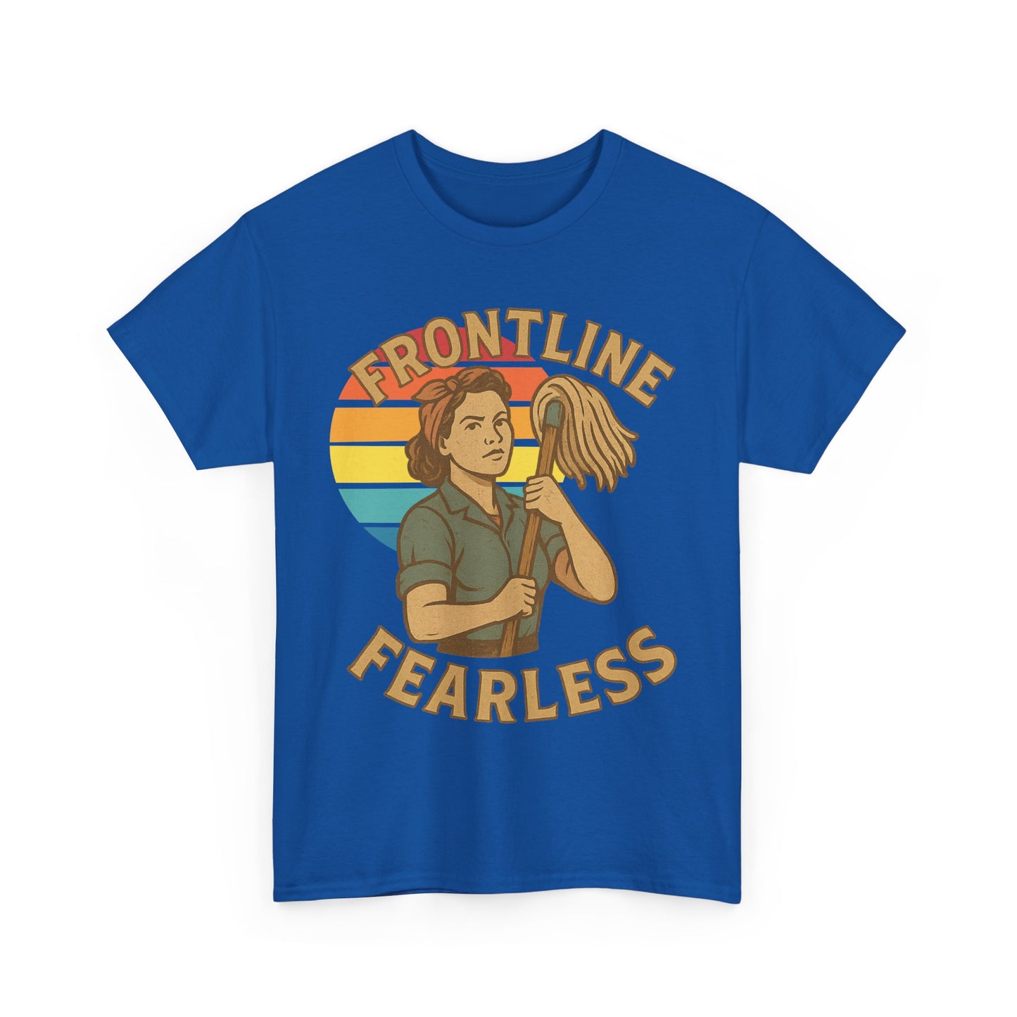 Fearless Frontline Unisex Heavy Cotton Tee, Inspirational T-Shirt, Women's Empowerment Shirt, Everyday Comfort Wear, Gift for Heroes