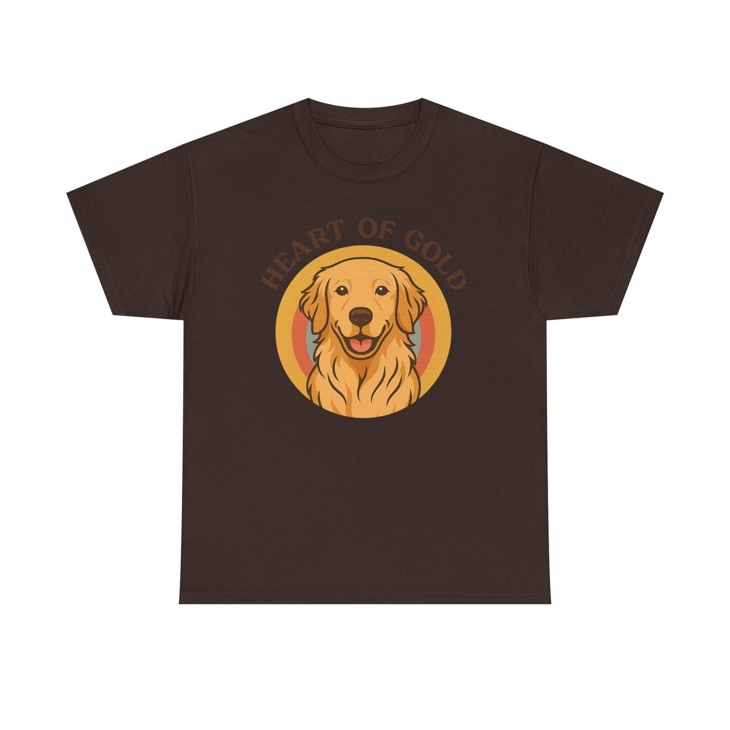 Golden Retriever, Heart of Gold Dog Tee - Unisex Heavy Cotton T-Shirt, Pet Lover Gift, Animal Lover Apparel, Golden Retriever Shirt,