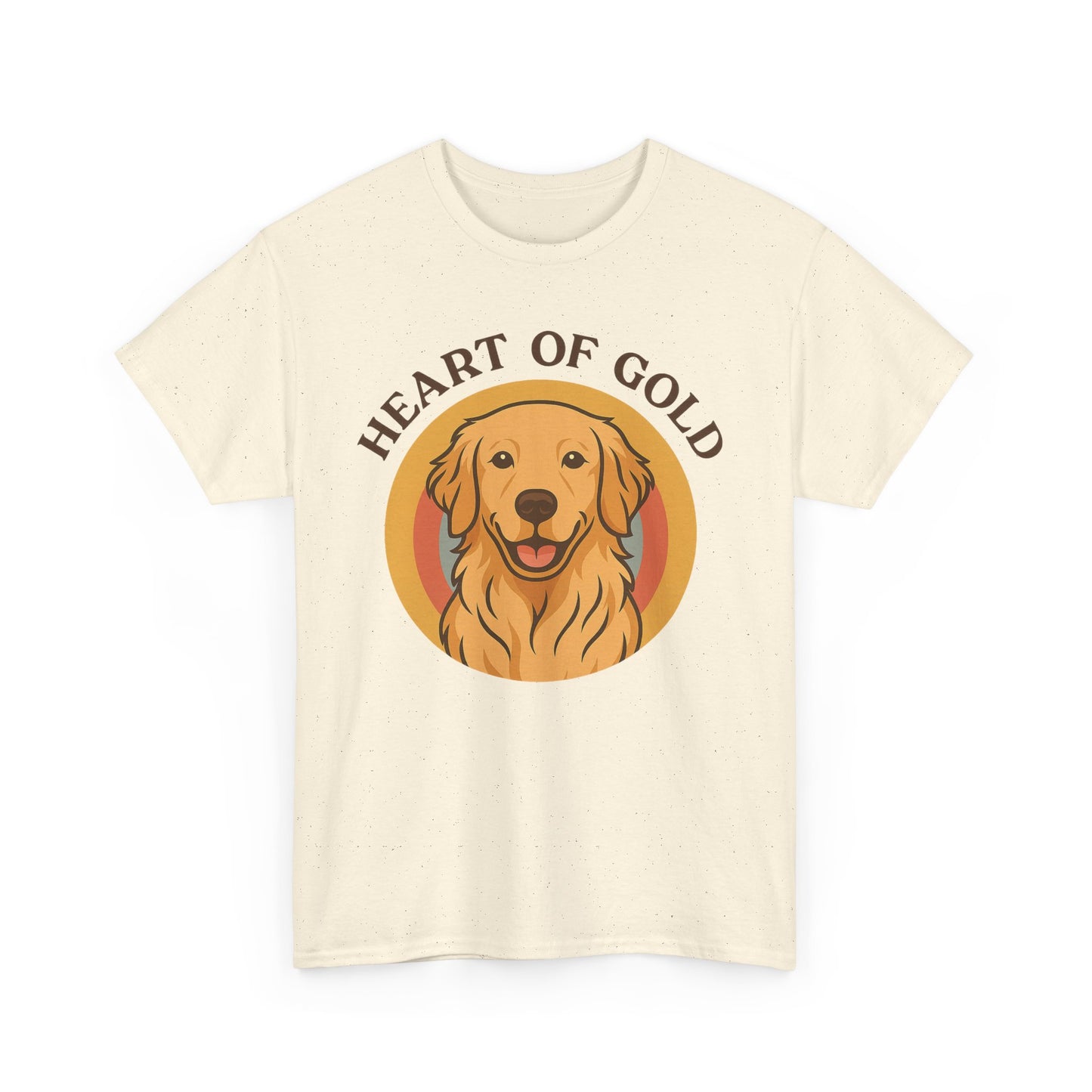 Golden Retriever, Heart of Gold Dog Tee - Unisex Heavy Cotton T-Shirt, Pet Lover Gift, Animal Lover Apparel, Golden Retriever Shirt,