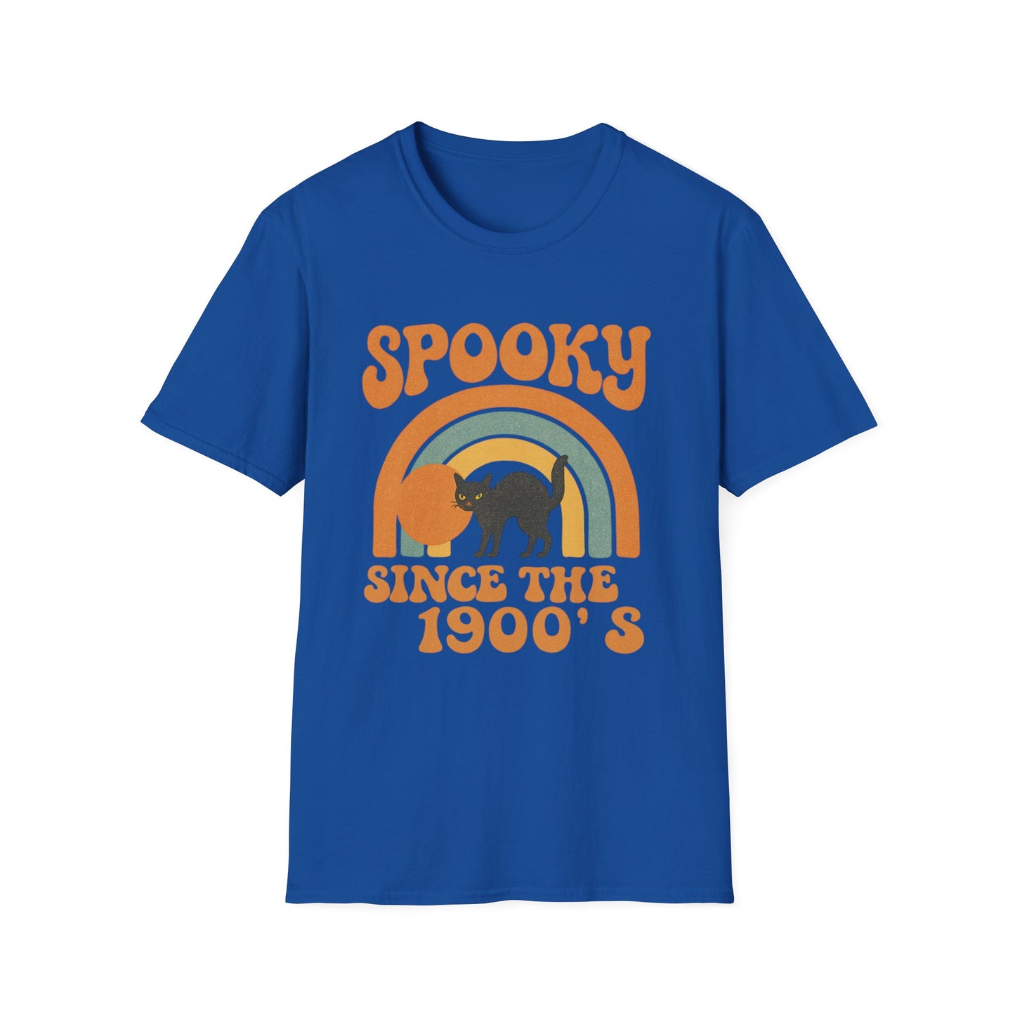 Spooky Since The 1900's Retro Halloween T-Shirt Vintage Black Cat Graphic.
