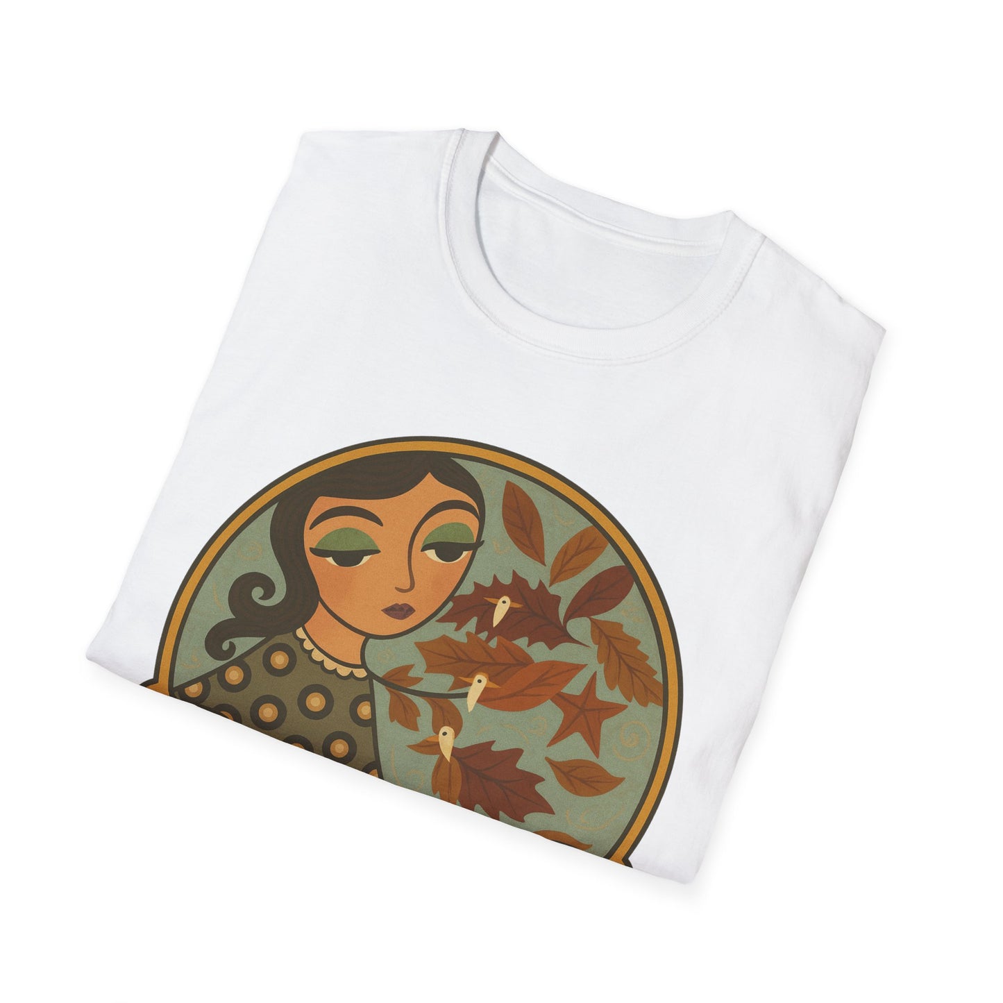 Whimsical Whispers in the Autumn Wind T-Shirt, Vintage Art Tee, original art, Gift for Her, design by Moonwoven by Luna , Eco-Friendly tee